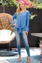 Blusa crepe con manga larga