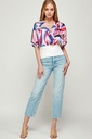 Blusa cruzada con cintura entallada