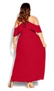 Vestido largo con volantes scarlet