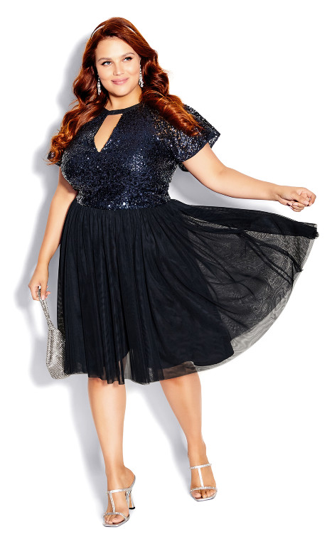 Vestido con escote de cerradura