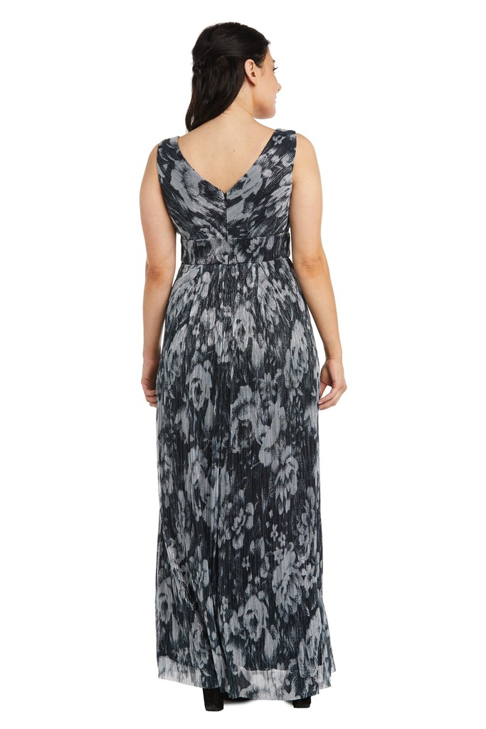 Vestido con estampado metalizado sin mangas