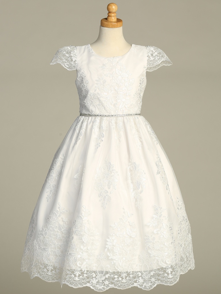 Vestido largo de tul bordado