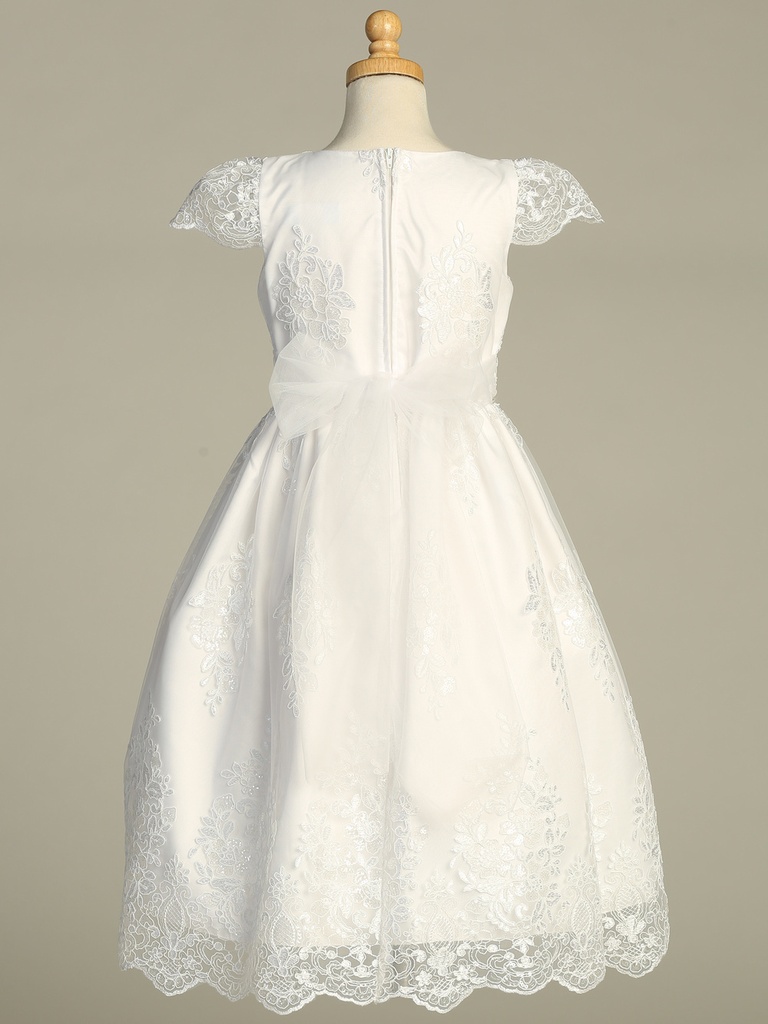 Vestido largo de tul bordado