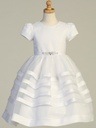 Vestido largo con falda de organza