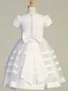 Vestido largo con falda de organza