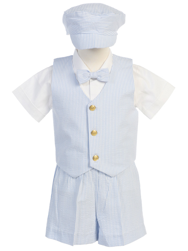 Conjunto de chaleco y short seersucker