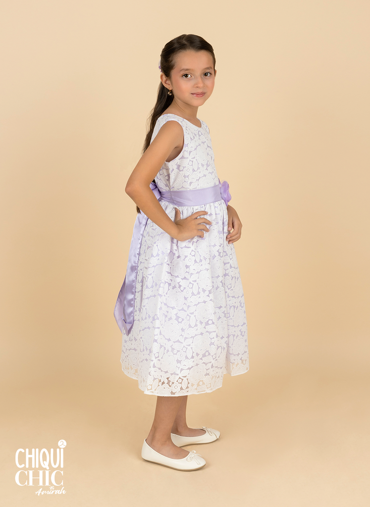Vestido de tul con diseño floral