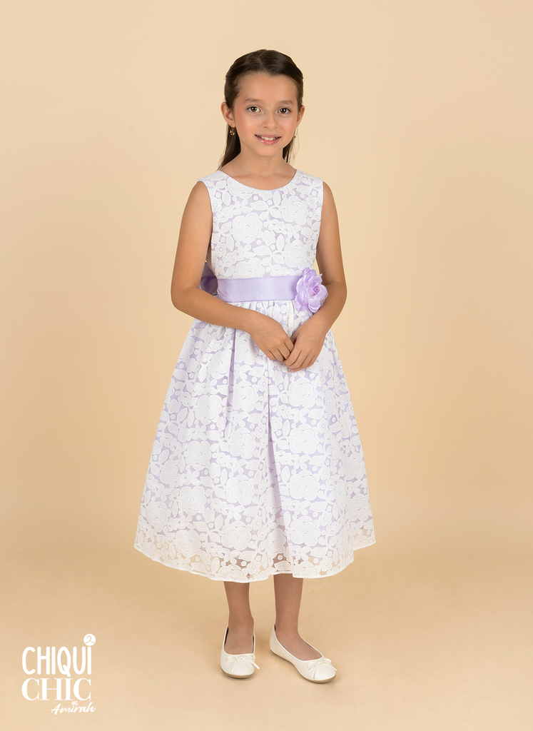 Vestido de tul con diseño floral