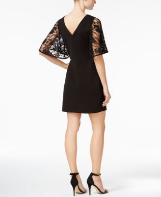 Vestido De Noche Recto Con Manga De Encaje
