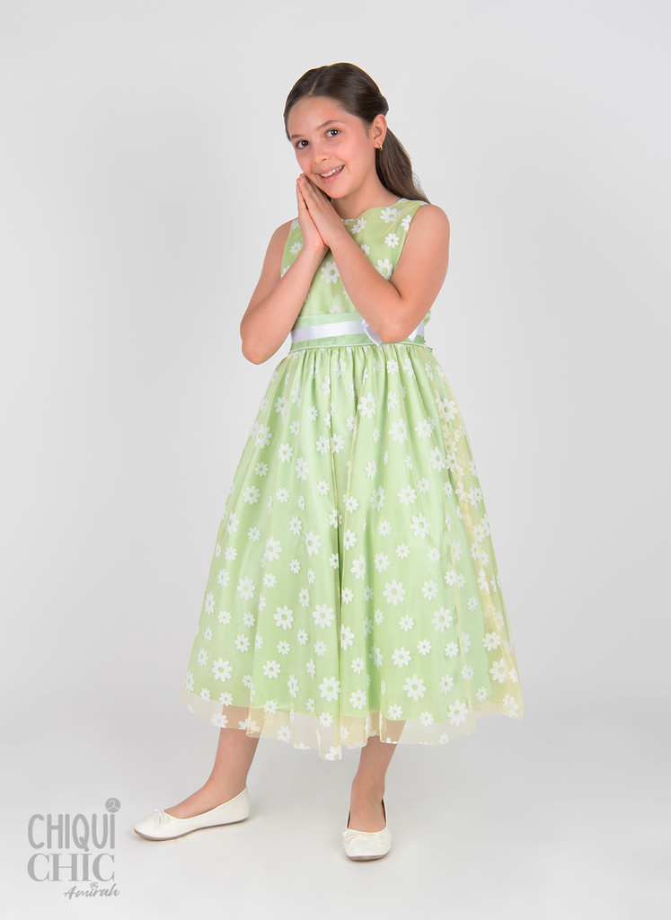 Vestido de tul con diseño floral
