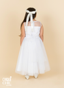 Vestido de tul  con cinturón de pedrería