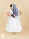Vestido de organza con cinturón