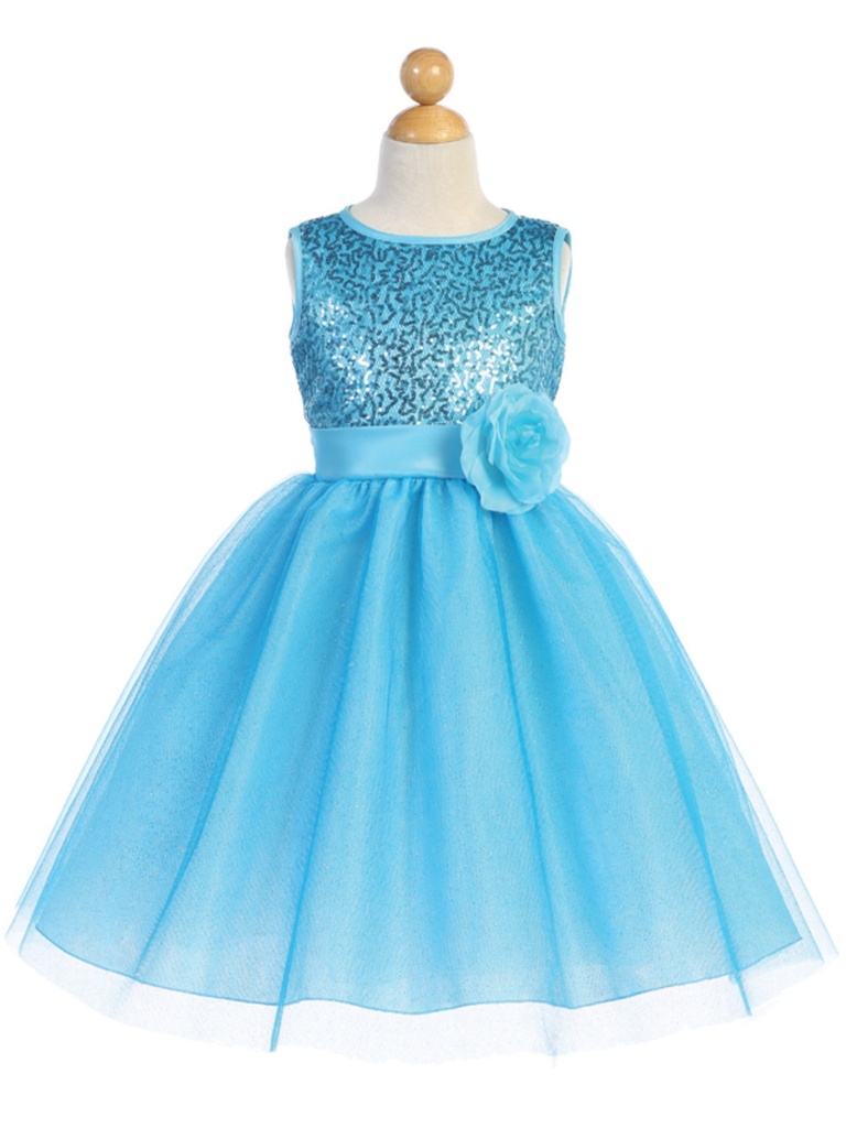 Vestido de lentejuelas con tul Glitter