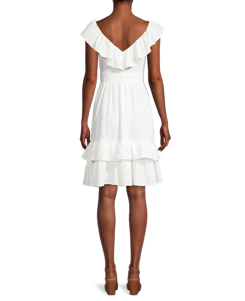 Vestido con volantes plisados