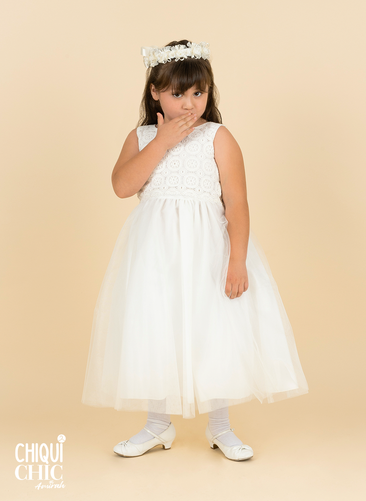 Vestido de encaje y tul
