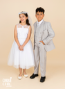 Vestido de tul  con cinturón de pedrería