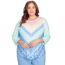 Blusa chevron con cuello plisado