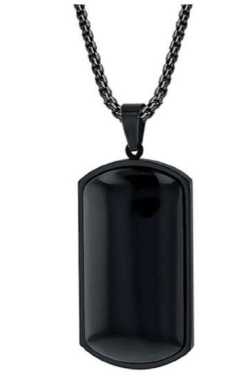 Collar para hombre con dije rectangular
