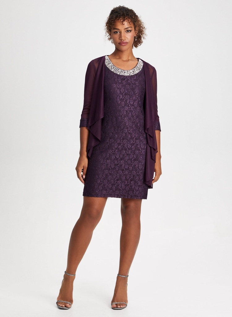 Vestido formal  con chaqueta Plum