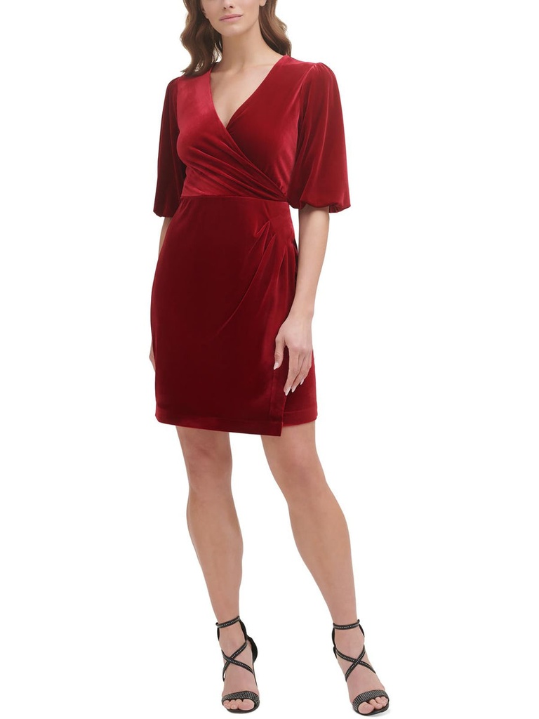 Vestido traslapado de terciopelo