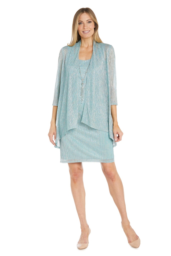 Vestido con chaqueta metalizada