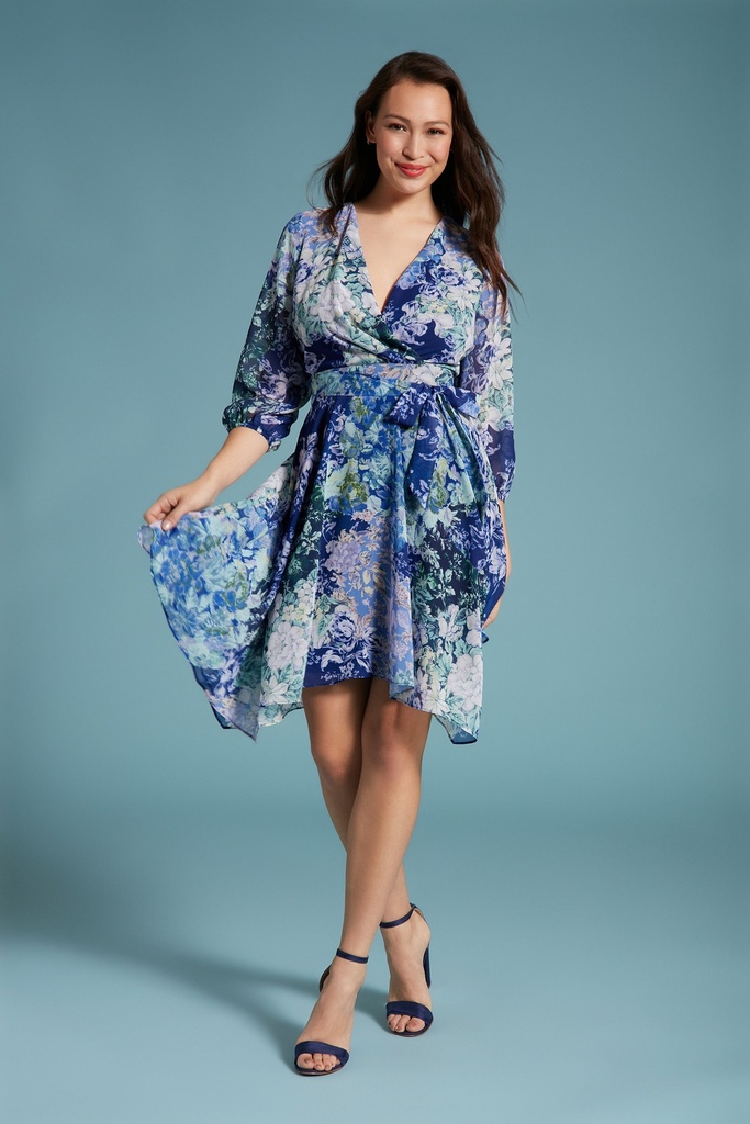 Vestido floral de chiffon Tansy 