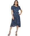 Vestido midi con mangas abullonadas