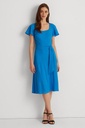 Vestido midi con mangas onduladas