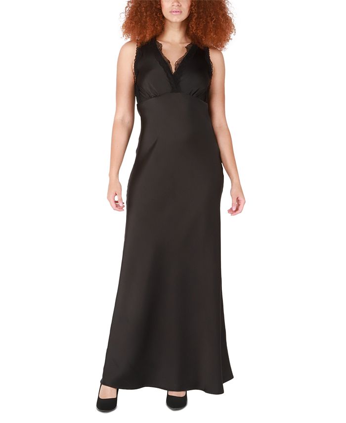 Vestido de satén con encaje