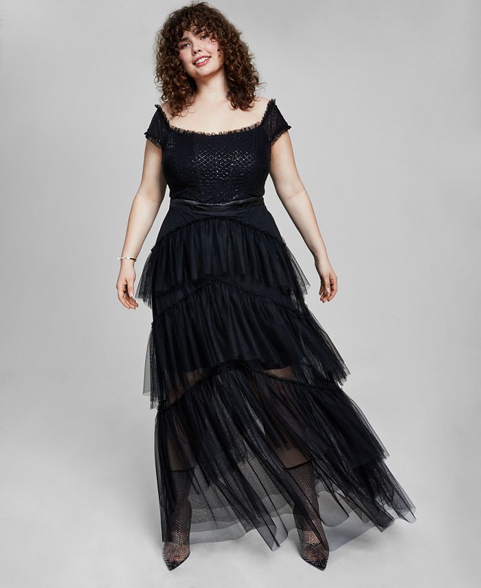 Vestido de tul escalonado