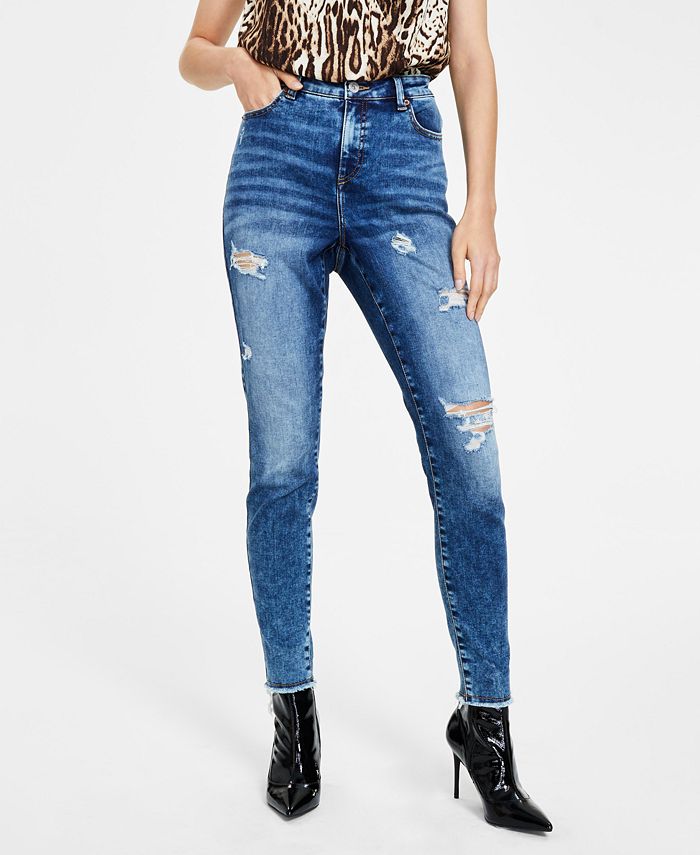Jeans skinny con efecto desgastado