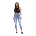 Jeans de cintura elástica y botón