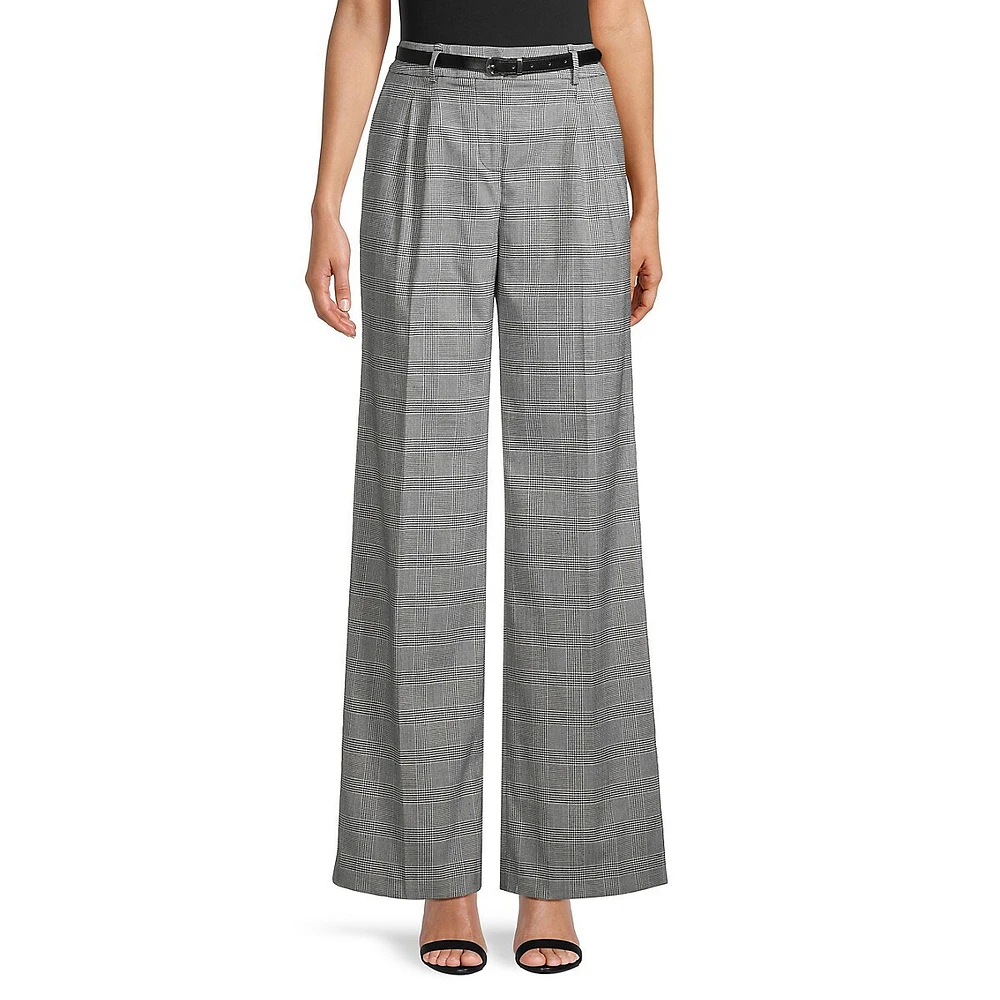 Pantalón a cuadros con pinzas