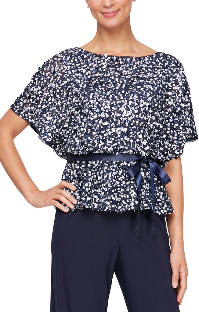 Blusa de noche con manga dolmán