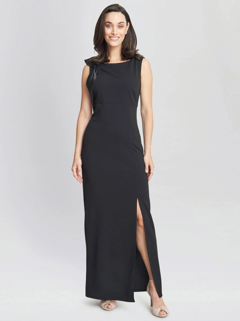Vestido de fiesta con lazo de satén