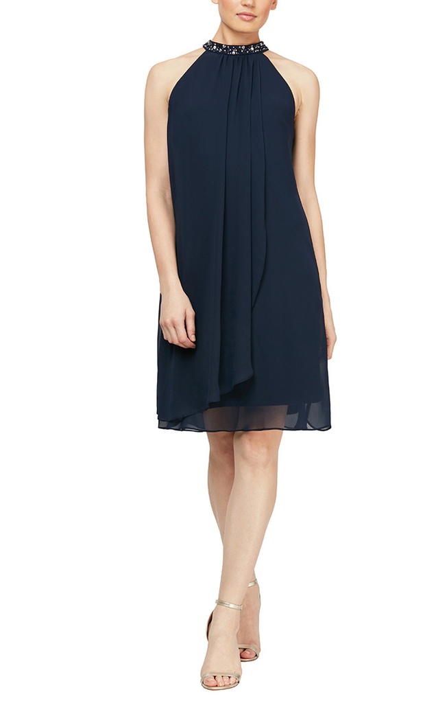 Vestido de coctel con escote halter