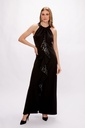 Vestido halter con volantes