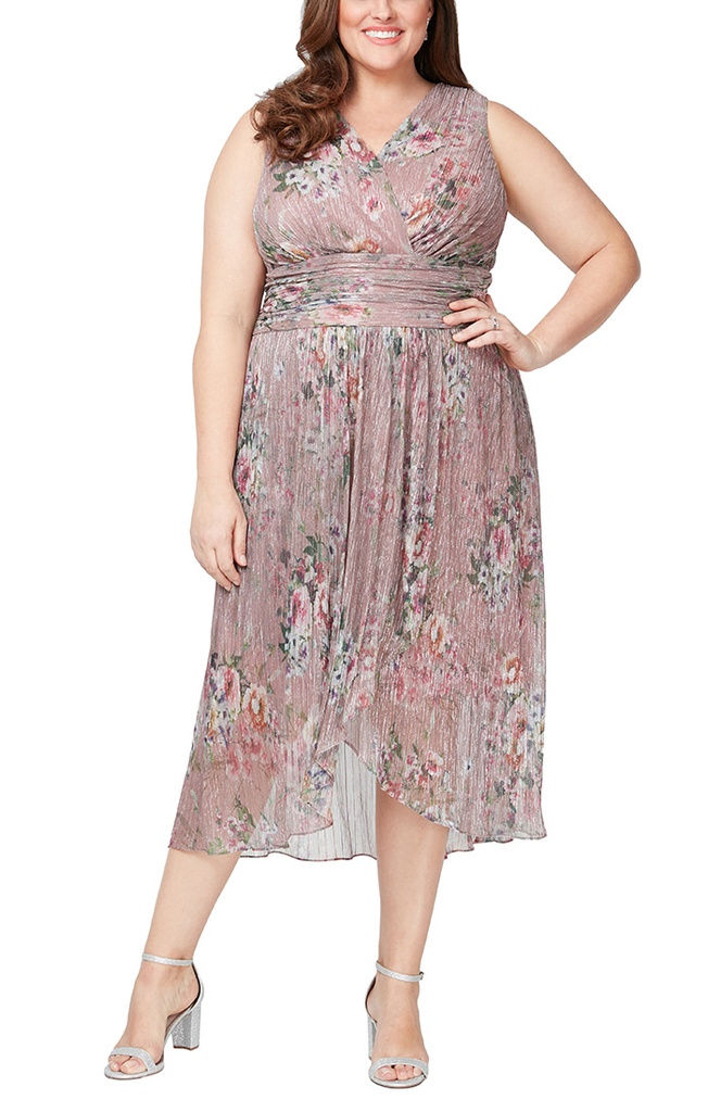 Vestido estampado con escote cruzado
