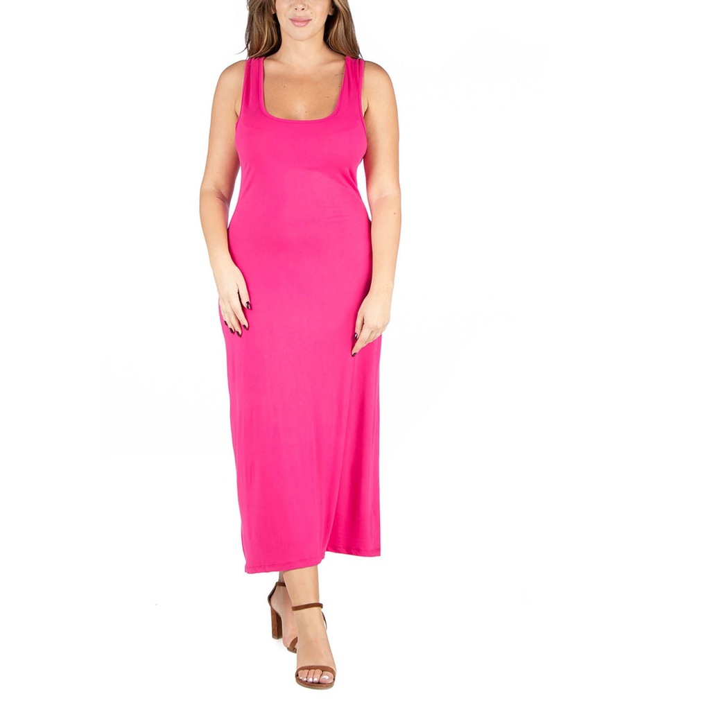 Vestido maxi recto de punto