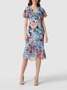 Vestido midi floral traslapado