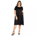 vestido plisado de mangas cortas