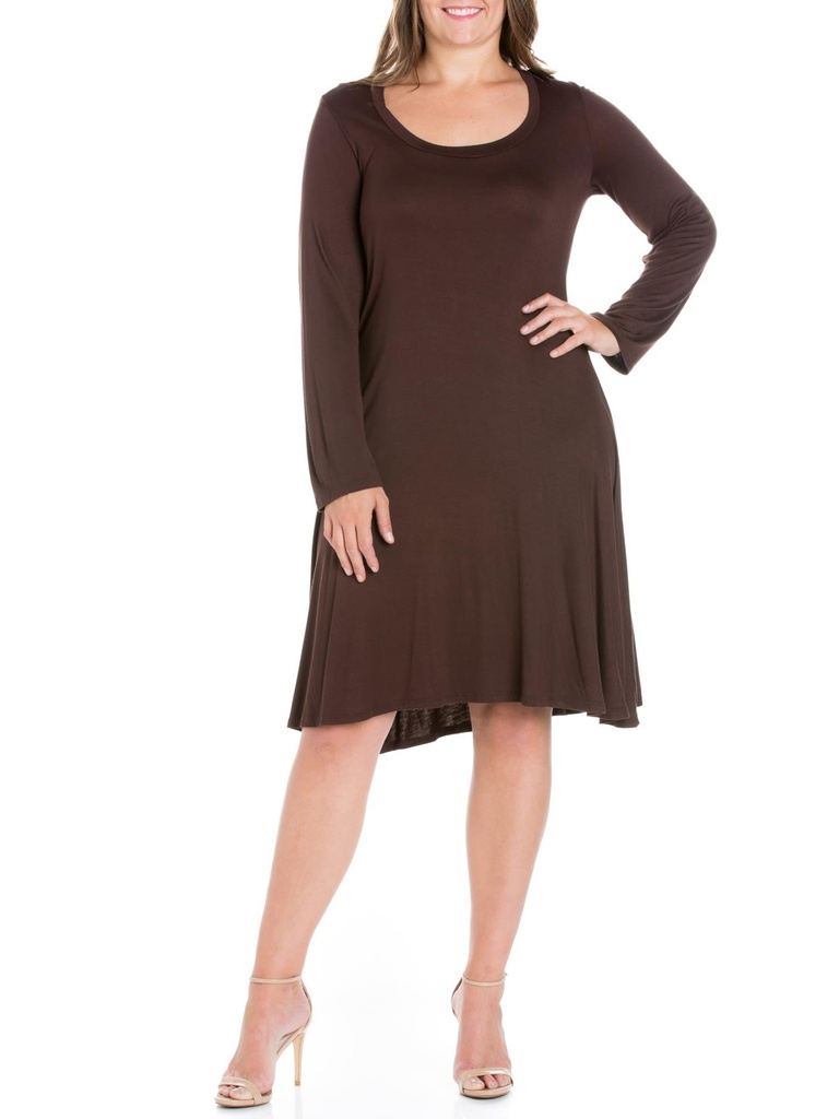 Vestido acampanado de manga larga