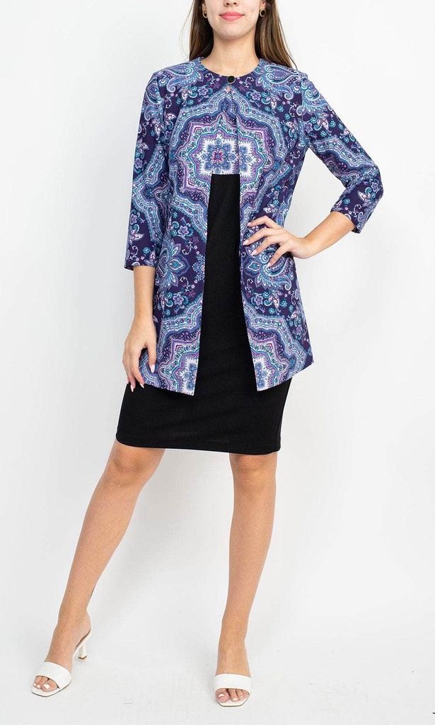 Vestido de crepé con estampados mixto