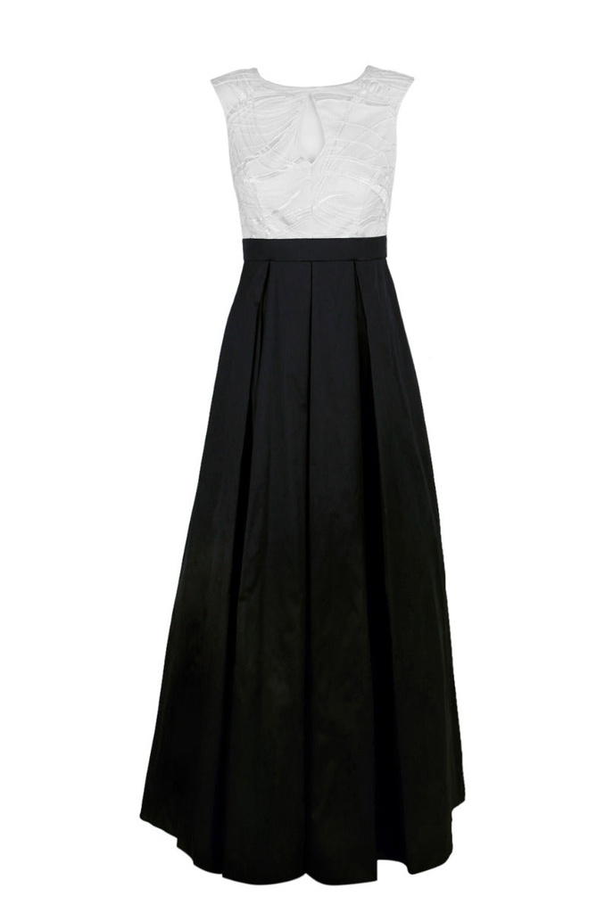 Vestido de tafetán de malla bordada