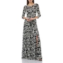 Vestido largo de malla bordada 