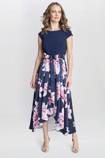 Vestido Mikado con estampado floral