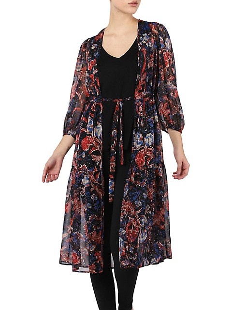 Kimono maxi estampado