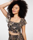 Blusa crop con mangas de volantes