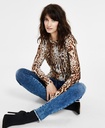 Blusa de malla estampada de leopardo