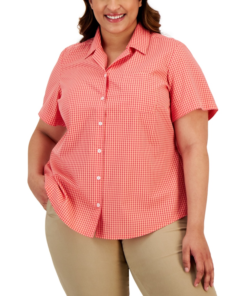 Camisa abotonada de cuadros vichy